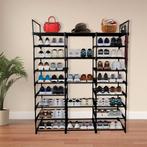 Schoenenrek | Schoenenkast | Opbergkast | 129x31x158 | Zwart, Verzenden, Nieuw