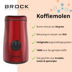 Brock Elektrische Koffiemolen Rood - Koffiebonen Maler -, Ophalen of Verzenden, Nieuw