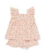 HEMA Baby kledingset mousseline bloemen ecru, Verzenden, Nieuw