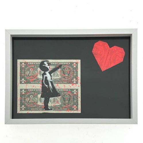 WhyCreationz (XX-XXI) - 3 Dolla Banksy - Girl with the, Antiek en Kunst, Kunst | Schilderijen | Modern