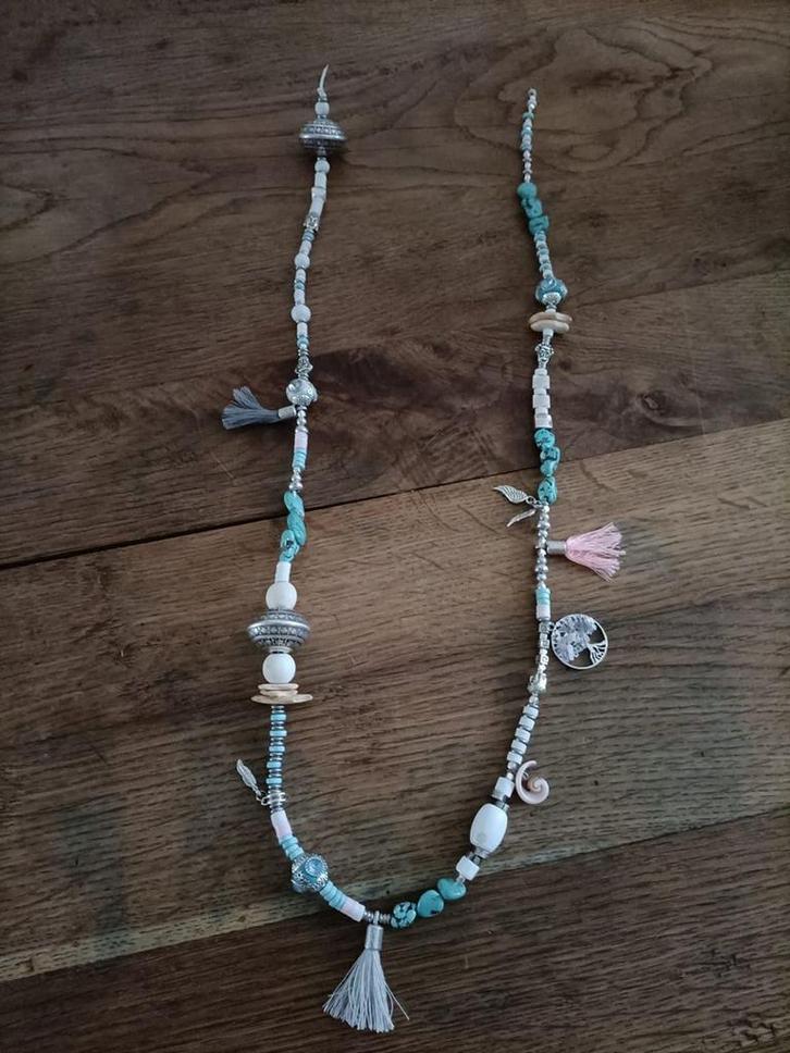 Kralen_ketting - hand gemaakt - met  bedels en leuke, Sieraden, Tassen en Uiterlijk, Kettingen, Verzenden