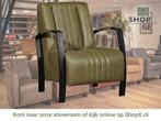 Leren fauteuil Glamour - Vintage Olive (olijf/groen), Huis en Inrichting, Fauteuils, Nieuw, Ophalen of Verzenden, 50 tot 75 cm