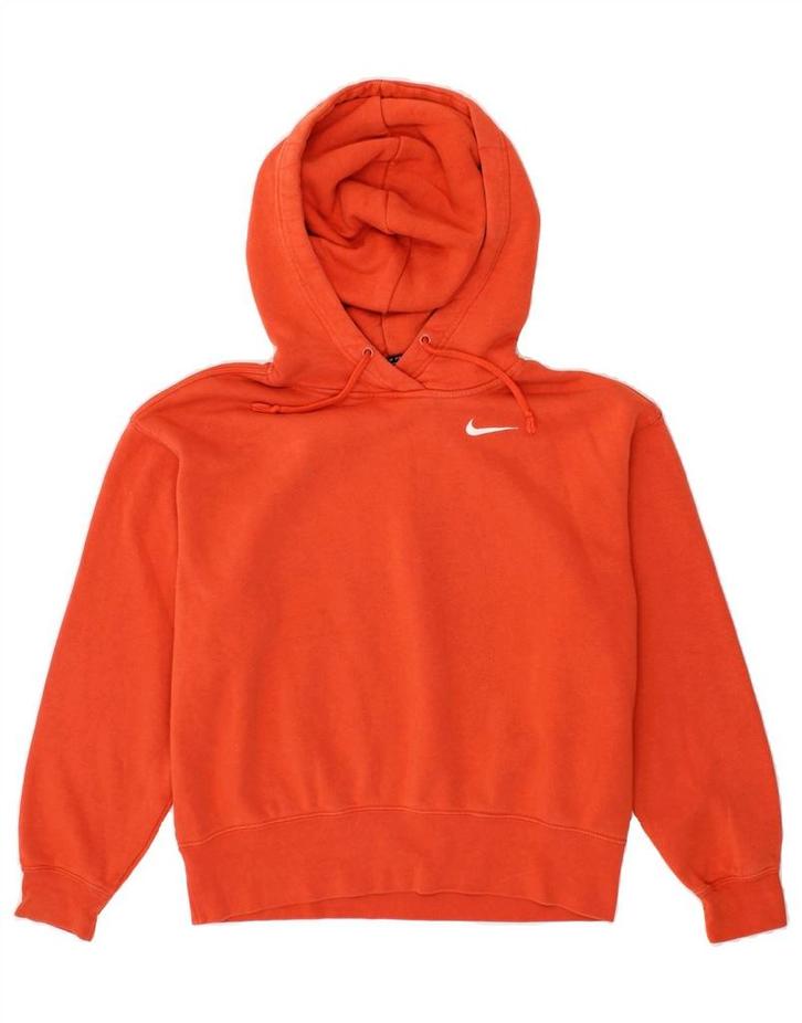 NIKE Womens Oversized Hoodie Jumper UK 6 XS Orange Cotton, Kleding | Dames, Truien en Vesten, Verzenden