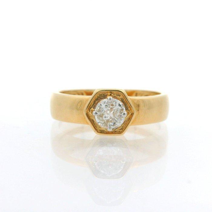 Ring - 18 karaat Geel goud - 0.35ct. tw. Diamant, Sieraden, Tassen en Uiterlijk, Ringen
