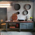 Vintage oude kast biedermeier commode werkbank tafel antieke, Antiek en Kunst, Antiek | Meubels | Kasten