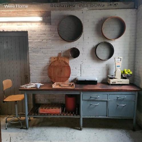 Vintage oude kast biedermeier commode werkbank tafel antieke, Antiek en Kunst, Antiek | Meubels | Kasten
