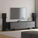 vidaXL Luidspreker standaards 2 pcs Zwart Eiken 30 x 30 x 80, Muziek en Instrumenten, Standaards, Verzenden, Nieuw