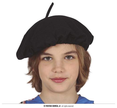 Franse Baret Kind Zwart, Kleding | Dames, Carnavalskleding en Feestkleding, Nieuw, Ophalen of Verzenden
