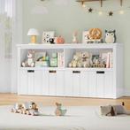 Speelgoedopbergkast met 4 Rolbare Lades – 120×33×61,5 cm, Huis en Inrichting, Kasten | Overige, Verzenden, Nieuw