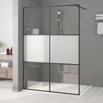 vidaXL Inloopdouchewand 140x195 cm halfmat ESG-glas zwart, Doe-het-zelf en Verbouw, Sanitair, Verzenden, Nieuw
