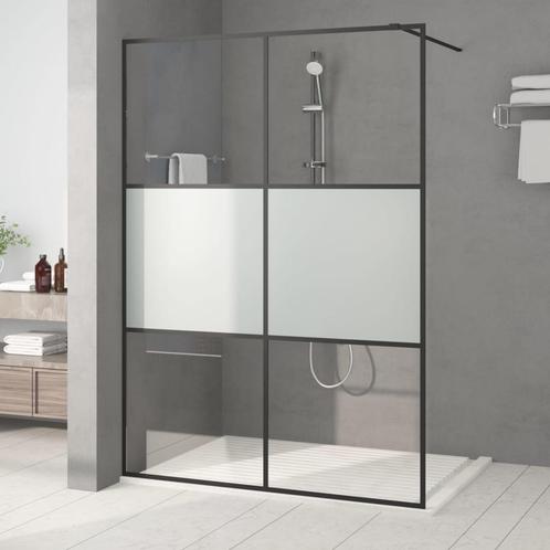 vidaXL Inloopdouchewand 140x195 cm halfmat ESG-glas zwart, Doe-het-zelf en Verbouw, Sanitair, Nieuw, Verzenden
