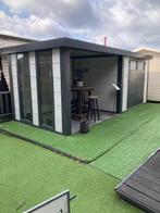 ACTIE!! Demo metalen tuinhuis met luifel 582x238cm, Tuin en Terras, Ophalen, 200 tot 400 cm, Tuinhuis, Zo goed als nieuw