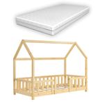 Kinderbed Sisimiut met uitvalbeveiliging en matras 80x160 ho, Kinderen en Baby's, Kinderkamer | Bedden, Verzenden, Nieuw