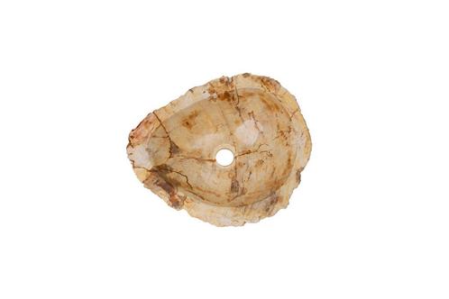 Fossiel Waskom  40x34x15 cm | Versteend Hout, Huis en Inrichting, Badkamer | Badkamermeubels, Wastafelkast, Nieuw, Verzenden
