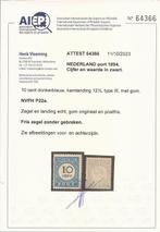 Nederland 1894 - Portzegel derde emissie met groot attest, Postzegels en Munten, Postzegels | Nederland, Gestempeld