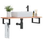vidaXL Badkamer wandschap staal en massief eikenhout, Verzenden, Nieuw