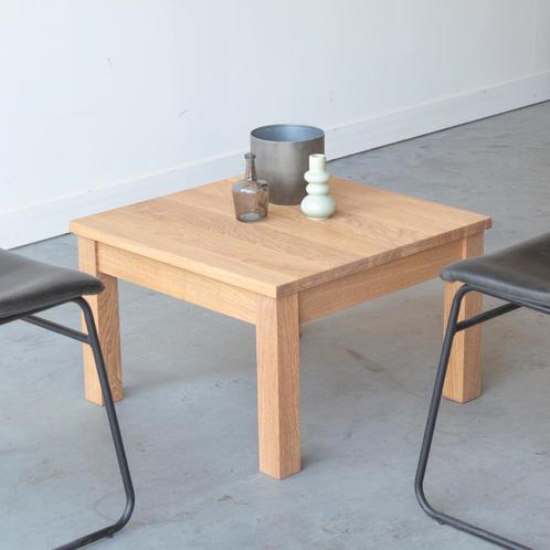 BareMini eikenhouten salontafel licht hout, Huis en Inrichting, Tafels | Salontafels, 50 tot 100 cm, Vierkant, Nieuw, Eikenhout