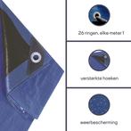 2dekans | Perel Dekzeil - Blauw/Zwart - Ultrasterk - 5 X 8 M, Doe-het-zelf en Verbouw, Zeil en Folie, Ophalen of Verzenden, Nieuw