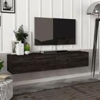 [en.casa] Tv-meubel Toivakka zwevend 135x31x25 cm eiken zwar, Nieuw, Verzenden