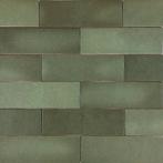 Handvorm wandtegel 6,5x20 donker groen random mat, Nieuw, Ophalen of Verzenden, 10 m² of meer, Wandtegels