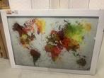 Veiling - Glasschilderij wereldkaart 110cmx160cm, Huis en Inrichting, Nieuw