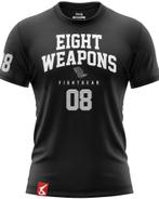 8 WEAPONS Muay Thai T-Shirt Team 08 Zwart Wit, Zwart, Vechtsport, Nieuw, Maat 46 (S) of kleiner
