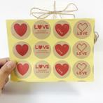 10 stickers labels kraft love rood hart staffelkorting, Ophalen of Verzenden, Nieuw