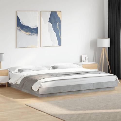 vidaXL Bedframe bewerkt hout betongrijs 180x200 cm, Huis en Inrichting, Slaapkamer | Bedden, 80 cm, 200 cm, Grijs, Eenpersoons