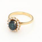Ring - 18 karaat Geel goud - 0.42ct. tw. Saffier - Diamant, Sieraden, Tassen en Uiterlijk, Ringen, Nieuw