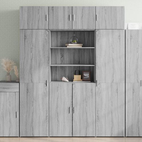 vidaXL Opbergkast 80x42,5x225 cm bewerkt hout grijs sonoma, Huis en Inrichting, Kasten | Buffetkasten, Nieuw, Verzenden