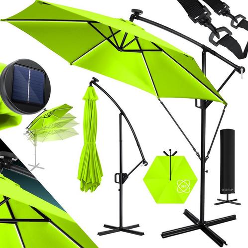 KESSER® Zweefparasol - LED Solar - 350cm x 350cm - Tuinparas, Tuin en Terras, Tuinmeubel-accessoires, Nieuw, Verzenden