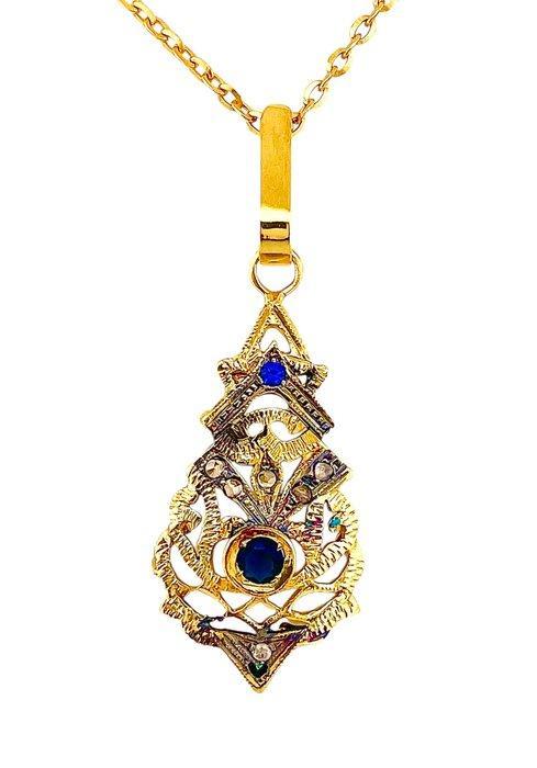 Zonder Minimumprijs - Halsketting - 9 kt. Geel goud, Zilver, Sieraden, Tassen en Uiterlijk, Kettingen