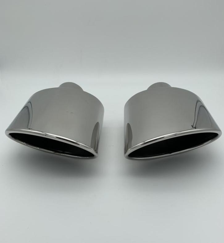 RVS ovaal uitlaat sierstukken set links en rechts, Auto-onderdelen, Uitlaatsystemen, Nieuw, Ophalen of Verzenden