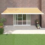 vidaXL Luifel uittrekbaar 5x3 m stof en aluminium geel en, Tuin en Terras, Verzenden, Nieuw