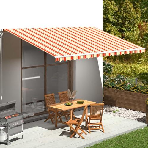 vidaXL Vervangingsdoek voor luifel 5x3 m geel en oranje, Tuin en Terras, Zonneschermen, Nieuw, Verzenden