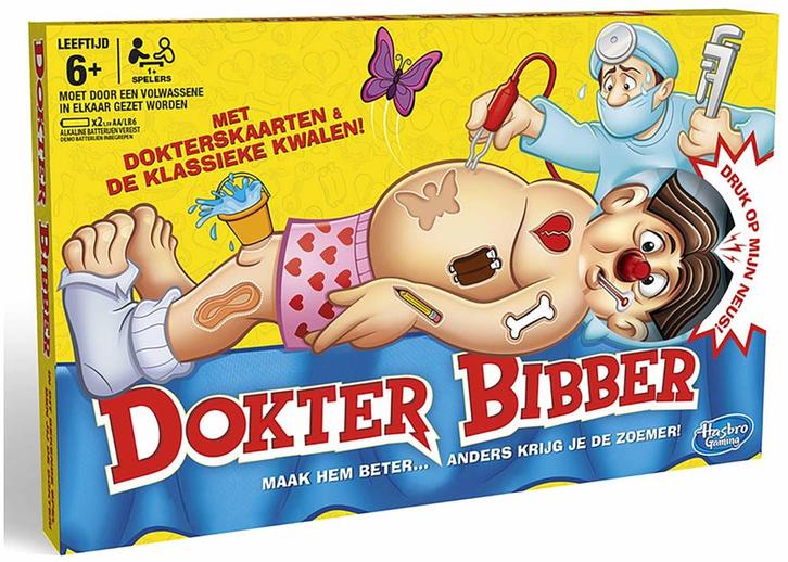 Dokter Bibber | Hasbro - Kinderspellen, Hobby en Vrije tijd, Gezelschapsspellen | Bordspellen, Nieuw, Verzenden