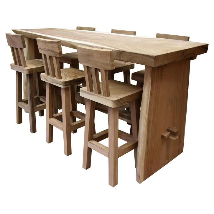 Boomstam barset 220x70xH110 cm 7-delig, Tuin en Terras, Tuinsets en Loungesets, Nieuw, Teakhout, Ophalen of Verzenden