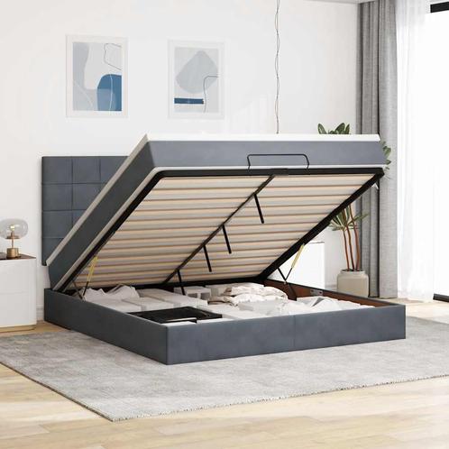 vidaXL Ottoman bed met matrassen 160x200cm fluweel, Huis en Inrichting, Slaapkamer | Bedden, 160 cm, 200 cm, Grijs, Tweepersoons