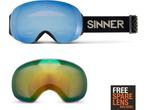 Sinner Avon Skibril - mat zwart - incl 2 lenzen - One size, Verzenden, Zo goed als nieuw