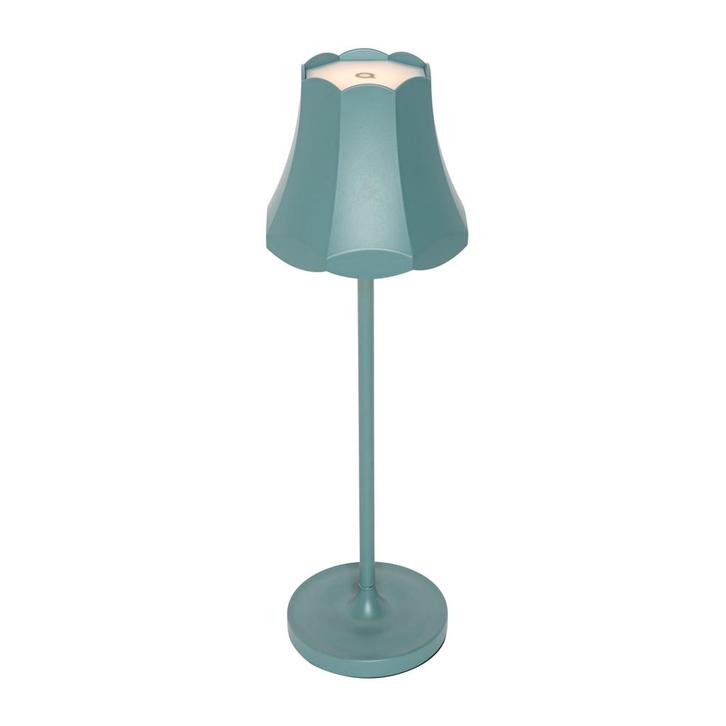 Retro tafellamp mineraal blauw oplaadbaar IP44 - Granny, Huis en Inrichting, Lampen | Tafellampen, Nieuw, Minder dan 50 cm