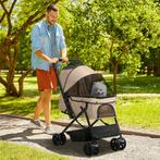 TRUUSK Hondenbuggy en Kattenwagen - Oxford Stof - Lichtbruin, Dieren en Toebehoren