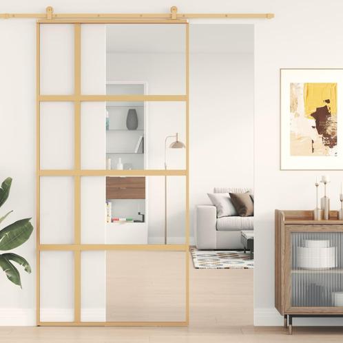 vidaXL Schuifdeur 102,5x205 cm helder ESG-glas en aluminium, Doe-het-zelf en Verbouw, Deuren en Horren, Nieuw, Verzenden