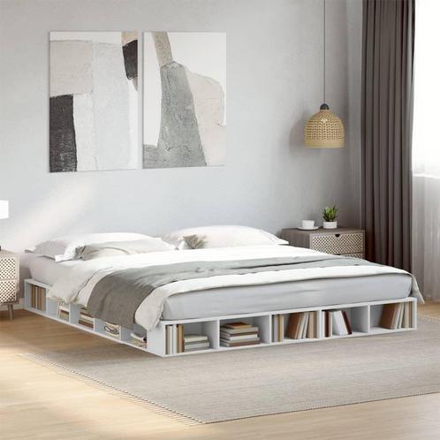 vidaXL Bedframe bewerkt hout wit 180x200 cm, Huis en Inrichting, Slaapkamer | Bedden, 80 cm, 200 cm, Wit, Eenpersoons, Nieuw, Hout