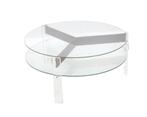 Een ronde glazen salontafel, jaren 80, Huis en Inrichting, Tafels | Salontafels, Gebruikt