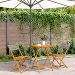 vidaXL 3-delige Bistroset poly rattan en massief hout grijs, Verzenden, Nieuw, Hardhout