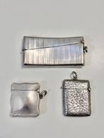 Antique 925/1000 silver set: 1 card holder and 2 vesta cases, Antiek en Kunst, Antiek | Goud en Zilver
