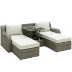 TRUUSK 3-dlg. Polyrattan Tuinmeubelset, Loungeset Met Bijzet, Verzenden, Nieuw