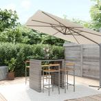 vidaXL 5-delige Tuinbarset poly rattan en massief acaciahout, Verzenden, Nieuw, Rotan, 4 zitplaatsen
