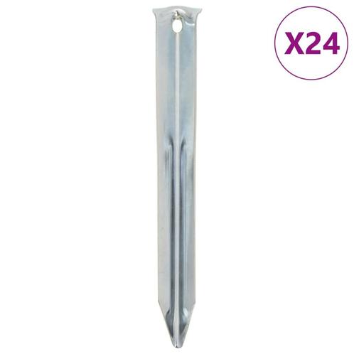 vidaXL Tentharingen 24 st Ø20 mm 17 cm gegalvaniseerd staal, Caravans en Kamperen, Tentaccessoires, Nieuw, Verzenden