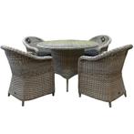 Chester Riccione dining tuinset 110cm rond 5-delig wit
